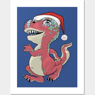 Christmas Lil T-Rex Posters and Art